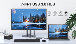 Qgeem QG-UH07-A Type-C Çoğaltıcı ve Dönüştürücü Hub Usb 3.0 HDMI 4K SD Kart 85W 5120Mbps - 2