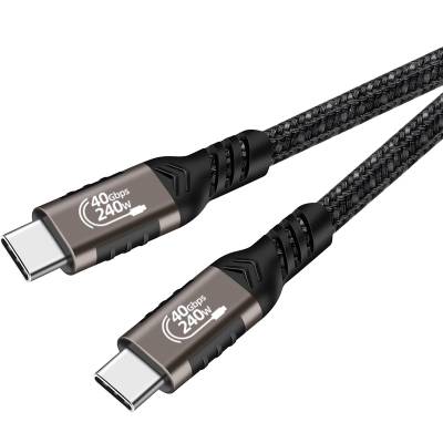 Qgeem QG01 Type-C to Type-C USB4 PD Data Kablosu 240W 40Gbps 8K@60Hz 0.2 Metre - 2