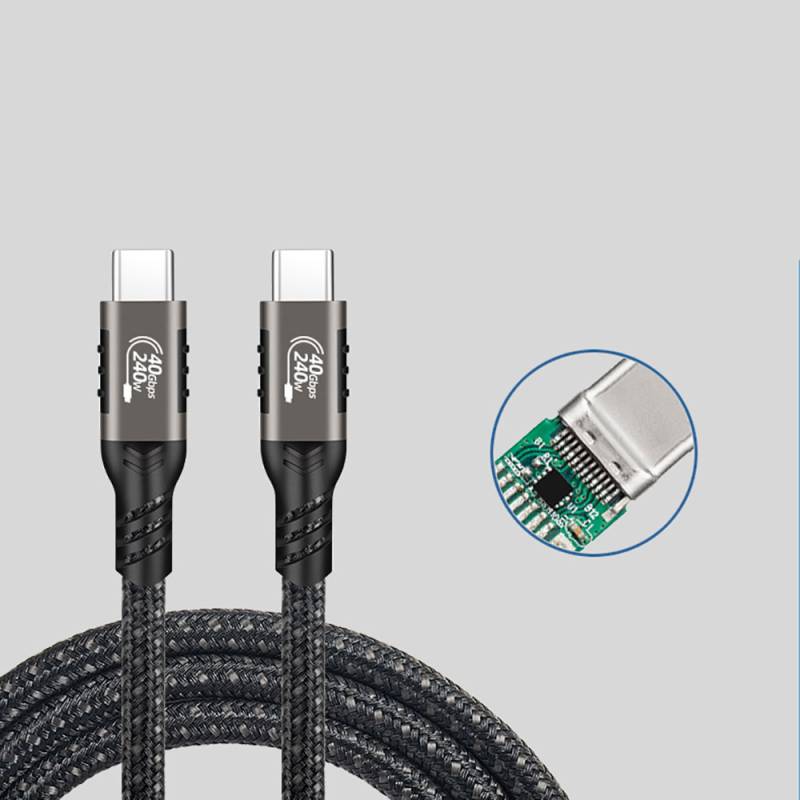 Qgeem QG01 Type-C to Type-C USB4 PD Data Kablosu 240W 40Gbps 8K@60Hz 0.5 Metre - 9