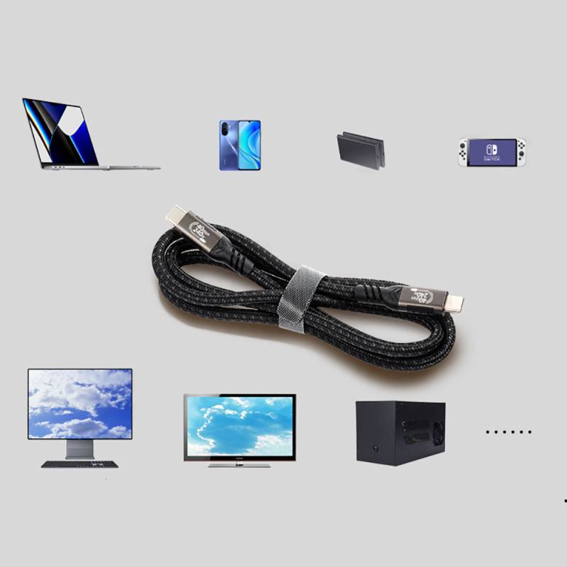 Qgeem QG01 Type-C to Type-C USB4 PD Data Kablosu 240W 40Gbps 8K@60Hz 1 Metre - 13