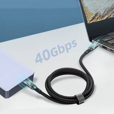 Qgeem QG01 Type-C to Type-C USB4 PD Data Kablosu 240W 40Gbps 8K@60Hz 1.2 Metre - 12
