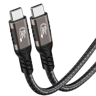 Qgeem QG01 Type-C to Type-C USB4 PD Data Kablosu 240W 40Gbps 8K@60Hz 1.5 Metre - 4