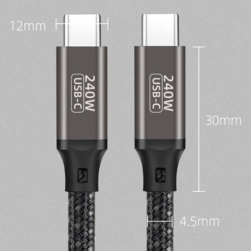 Qgeem QG02 Type-C to Type-C PD3.1 Data Kablosu 240W 480Mbps 2 Metre - 15