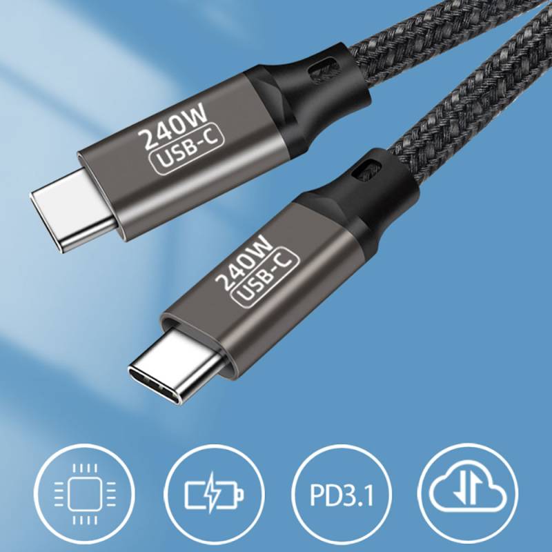 Qgeem QG02 Type-C to Type-C PD3.1 Data Kablosu 240W 480Mbps 3 Metre - 14