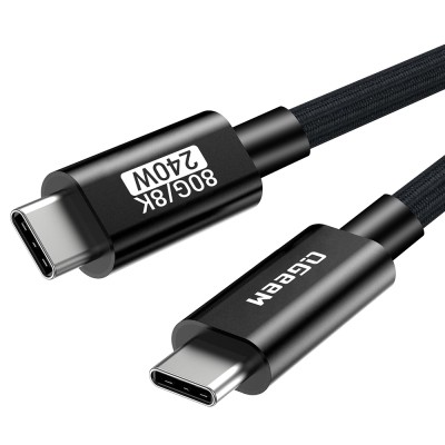 Qgeem QG05 Type-C to Type-C USB5 PD Data Kablosu 240W 80Gbps 8K@60Hz 1.2 Metre - 4