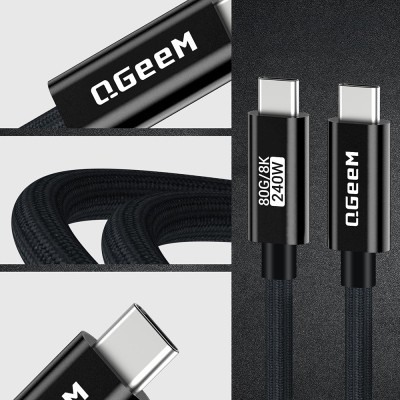 Qgeem QG05 Type-C to Type-C USB5 PD Data Kablosu 240W 80Gbps 8K@60Hz 1.2 Metre - 6
