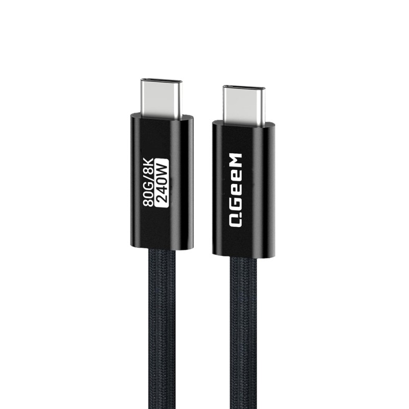 Qgeem QG05 Type-C to Type-C USB5 PD Data Kablosu 240W 80Gbps 8K@60Hz 1.2 Metre - 2