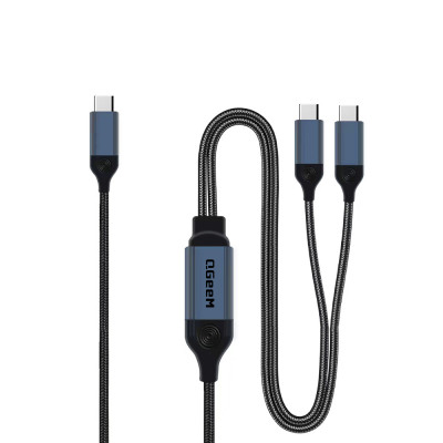 Qgeem Type-C to Type-C 2in1 Data Kablosu 140W 480Mbps 1.2M - Qgeem