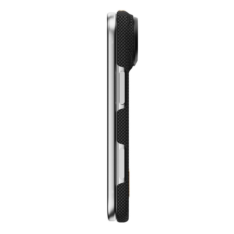 Raptic Aramid SkinPro Rise Series Carbon Cover with 24K Gold Plating and MagSafe Charging Support for Apple iPhone Duo - 2