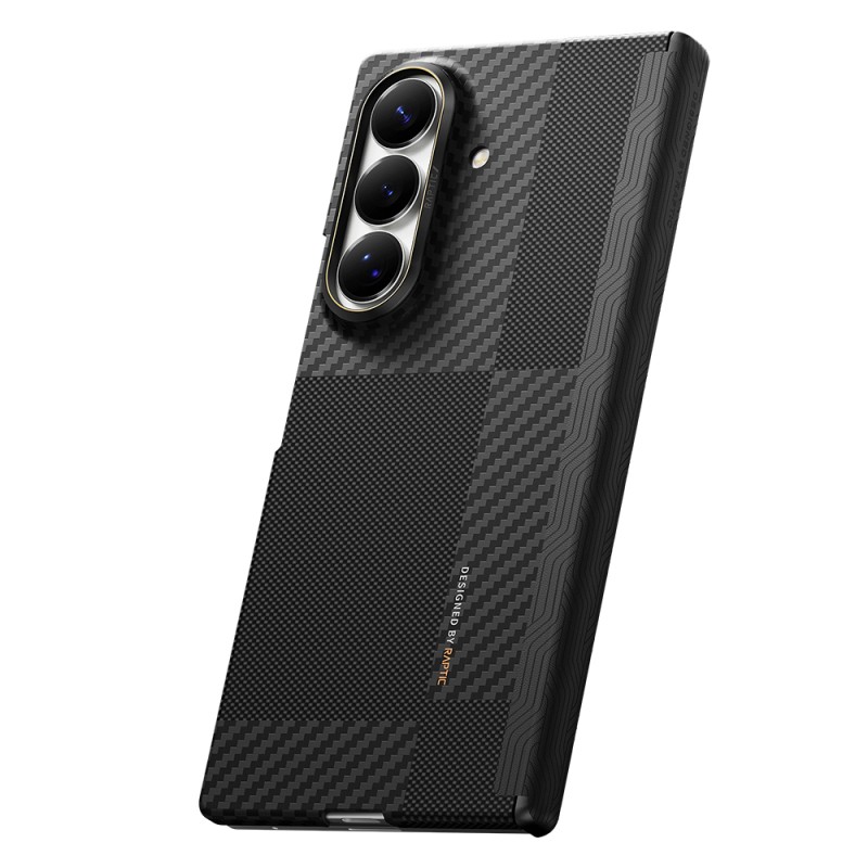 Raptic Aramid SkinPro Series Carbon Cover for Galaxy Z Fold 8 Ultra with Metal Camera Frame and M-Safe Charging Support - 4