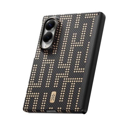 Raptic Aramid SkinPro Series Carbon Cover with M-Safe Charging for Galaxy Z Fold 8 - 7