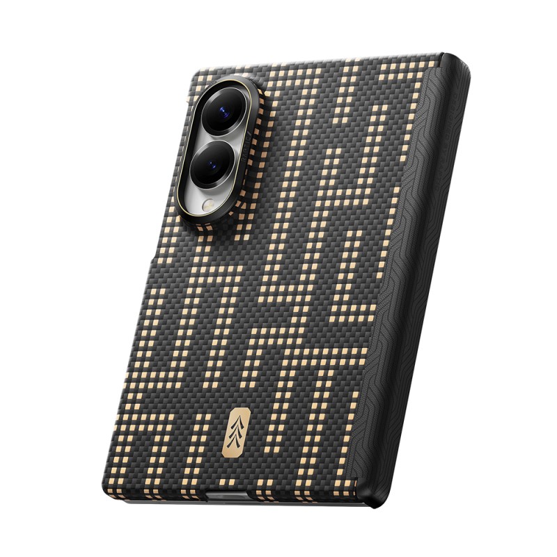 Raptic Aramid SkinPro Series Carbon Cover with M-Safe Charging for Galaxy Z Fold 8 - 7