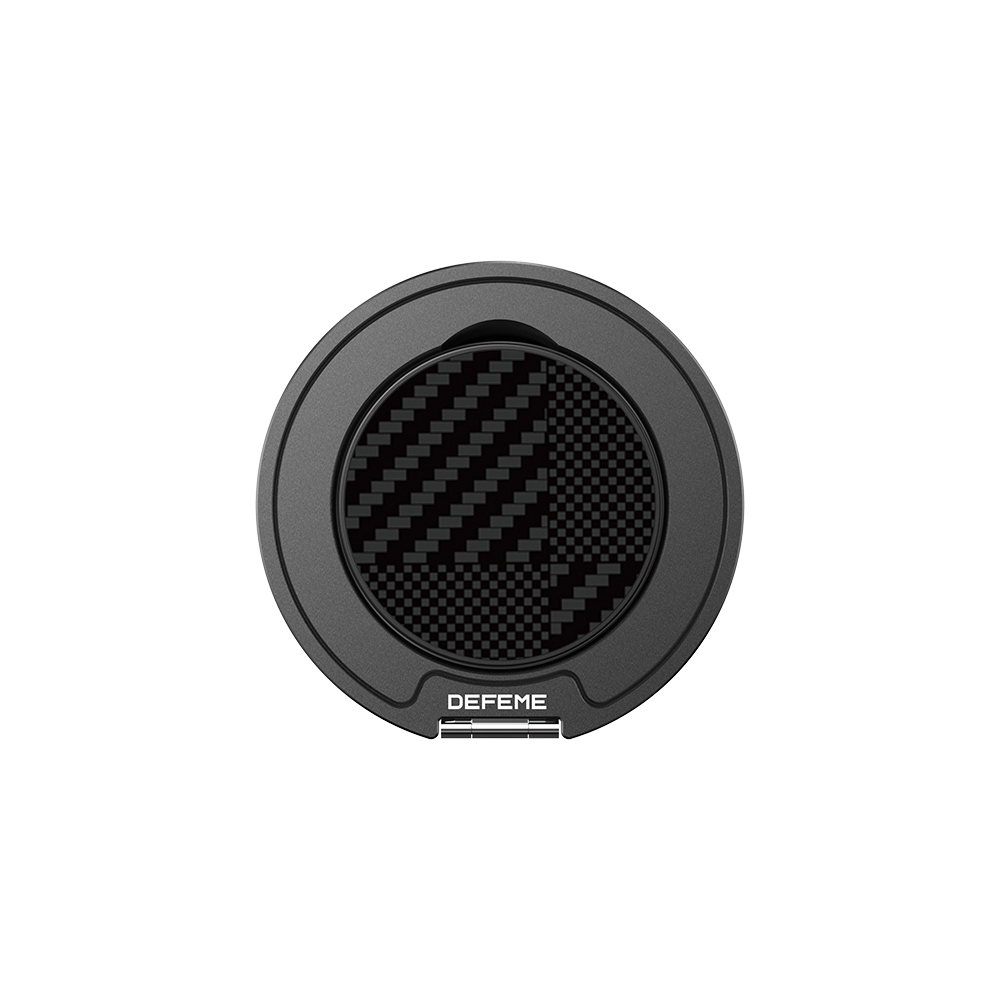 Raptic Defeme FreeFlow 360 Derece Dönebilen Karbon Fiber Tasarımlı Parmak Ring Stand - Siyah-Gri