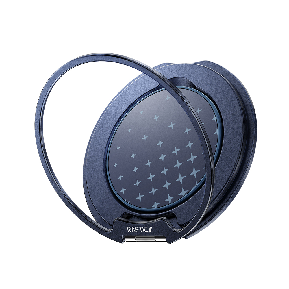 Raptic FreeFlow Serenity Serisi 360 Derece Dönebilen Magnetik Ring Stand Telefon Tutucu - Lacivert