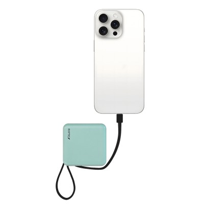 Raptic Lightning and Type-C Cable Hanging Powerbank with Digital LED Indicator 5000mAh Compact and Portable Design - 6