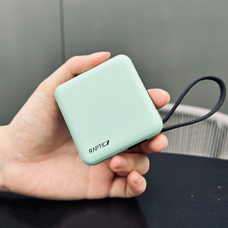 Raptic Lightning ve Type-C Kablolu Dijital LED Göstergeli Askılı Powerbank 5000mAh Kompakt ve Taşınabilir Tasarım - 7