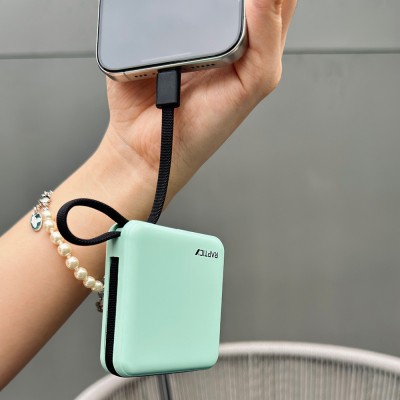 Raptic Lightning ve Type-C Kablolu Dijital LED Göstergeli Askılı Powerbank 5000mAh Kompakt ve Taşınabilir Tasarım - 8
