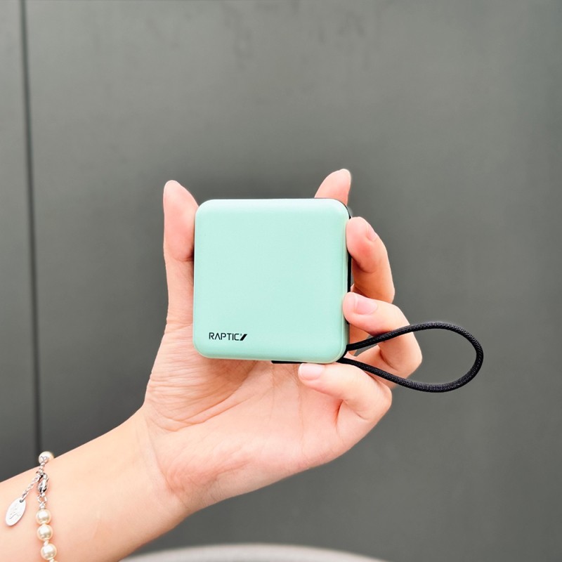 Raptic Lightning ve Type-C Kablolu Dijital LED Göstergeli Askılı Powerbank 5000mAh Kompakt ve Taşınabilir Tasarım - 11