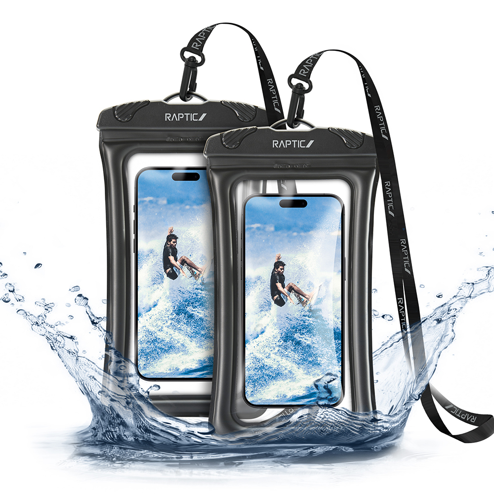 Raptic RT1096 Water Proof Serisi IPX8 Sertifikalı Universal Su Geçirmez 7.2 inç Kılıf - Siyah