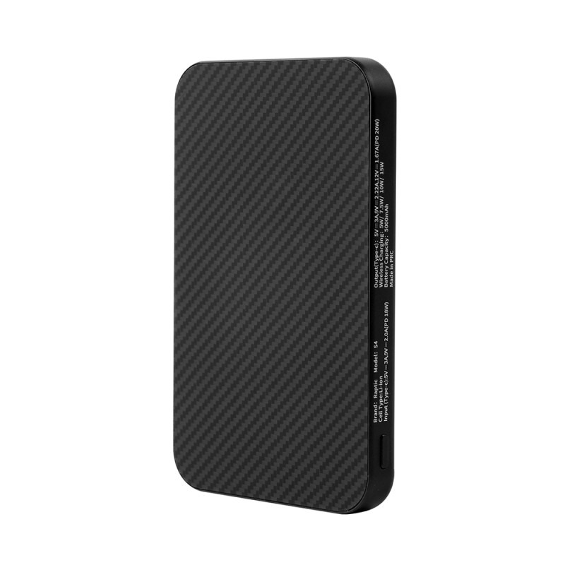 Raptic S4 Aramid-Skin Ultra Thin 600D Powerbank 15W 5000mAh with M-safe Charging - 1