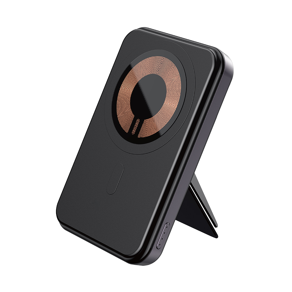 Raptic Trio Standlı Wireless ve PD Hızlı Şarj Özellikli Powerbank 15W 5000mAh - Siyah