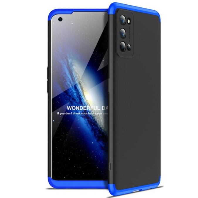Realme 7 Pro Kılıf Zore Ays Kapak - Siyah-Mavi