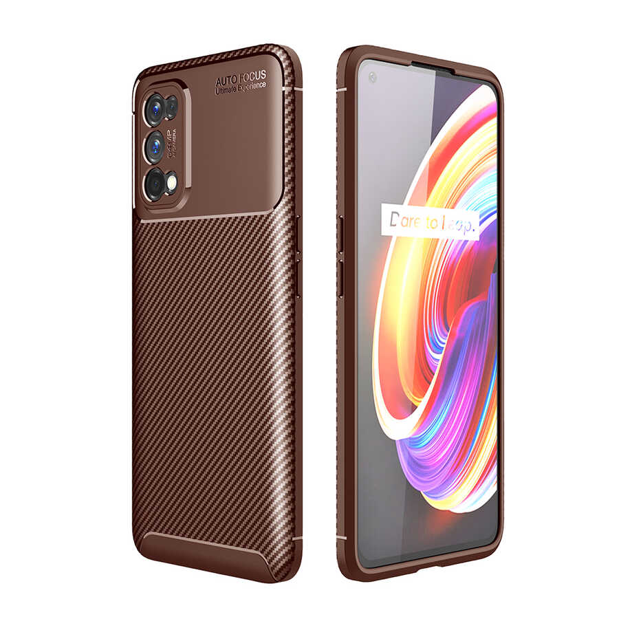 Realme 7 Pro Kılıf Zore Negro Silikon Kapak - Kahverengi