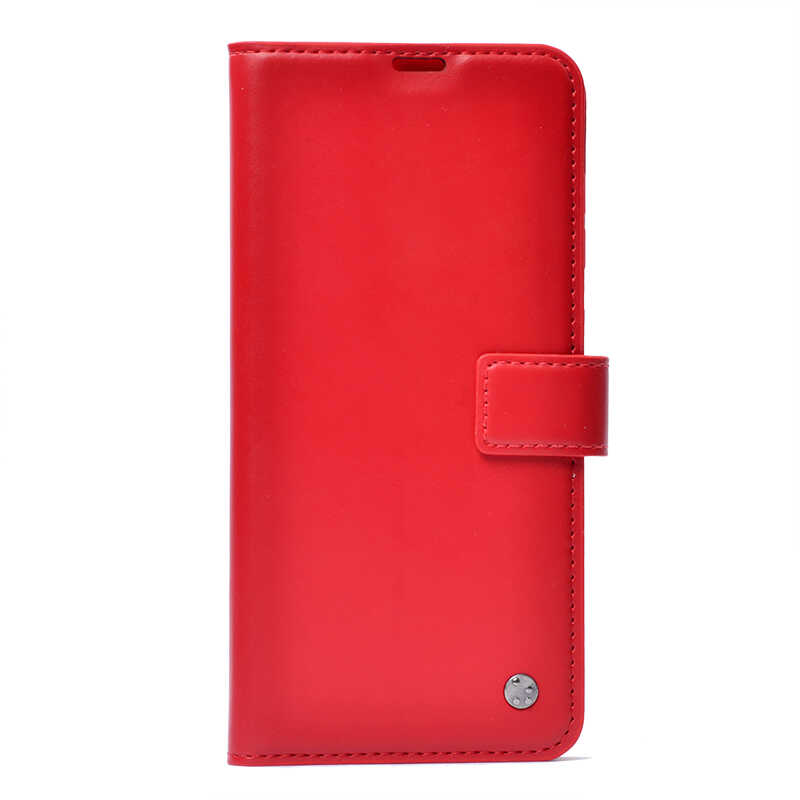 Realme C25 Kılıf Zore Kar Deluxe Kapaklı Kılıf - Kırmızı