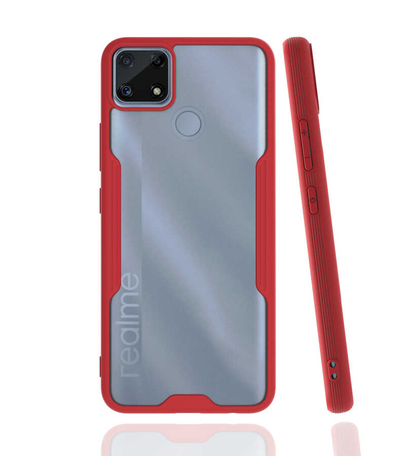 Realme C25 Kılıf Zore Parfe Kapak - Kırmızı