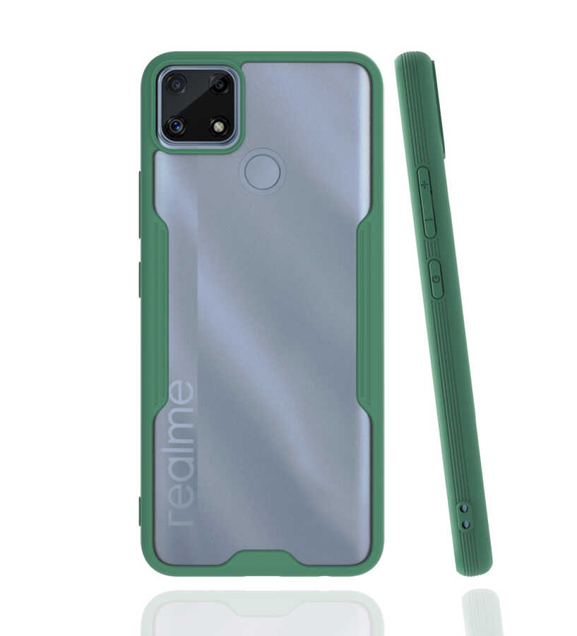 Realme C25 Kılıf Zore Parfe Kapak - Koyu Yeşil