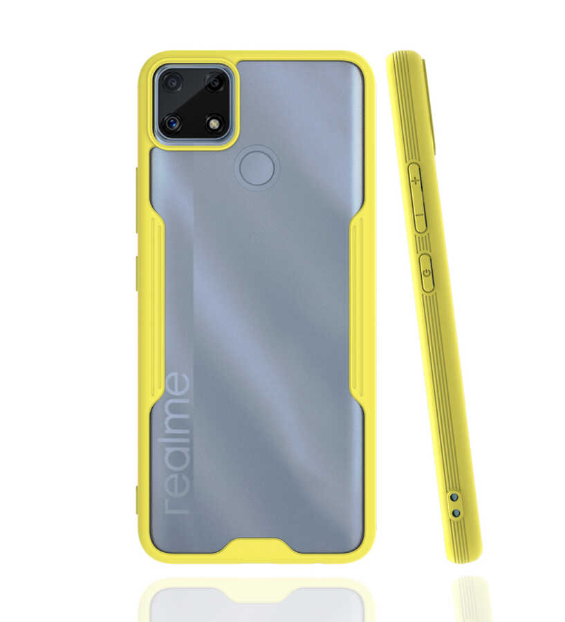 Realme C25 Kılıf Zore Parfe Kapak - Sarı