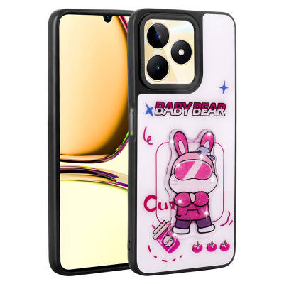 Realme C55 Case Shining Embossed Zore Amas Silicone Cover with Iconic Figure - Zore