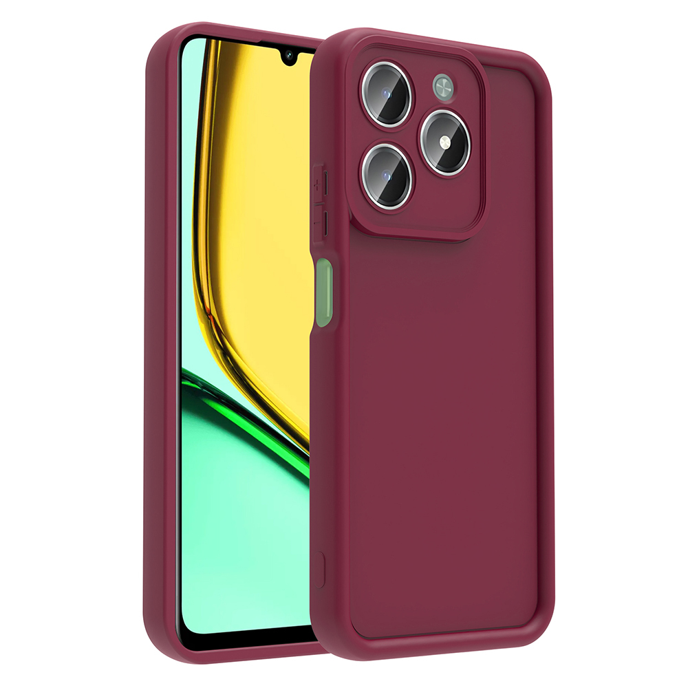 Realme C61 Kılıf Kamera Korumalı NXXA Ananas Kapak - Mürdüm