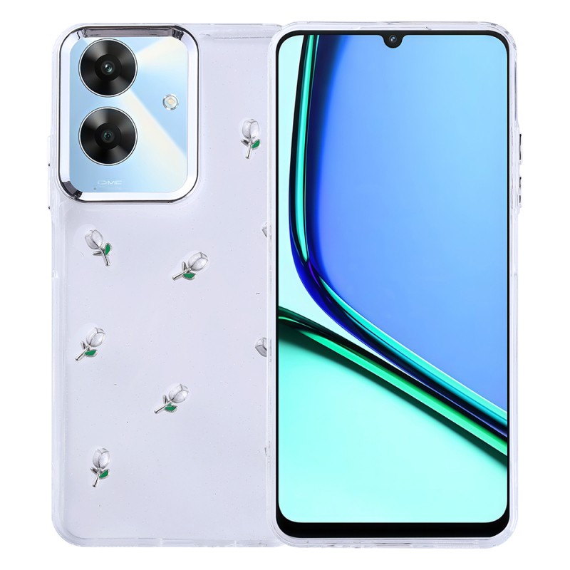 Realme Note 60 Case Airbag Design Glitter Transparent Zore Kutup Cover - 3