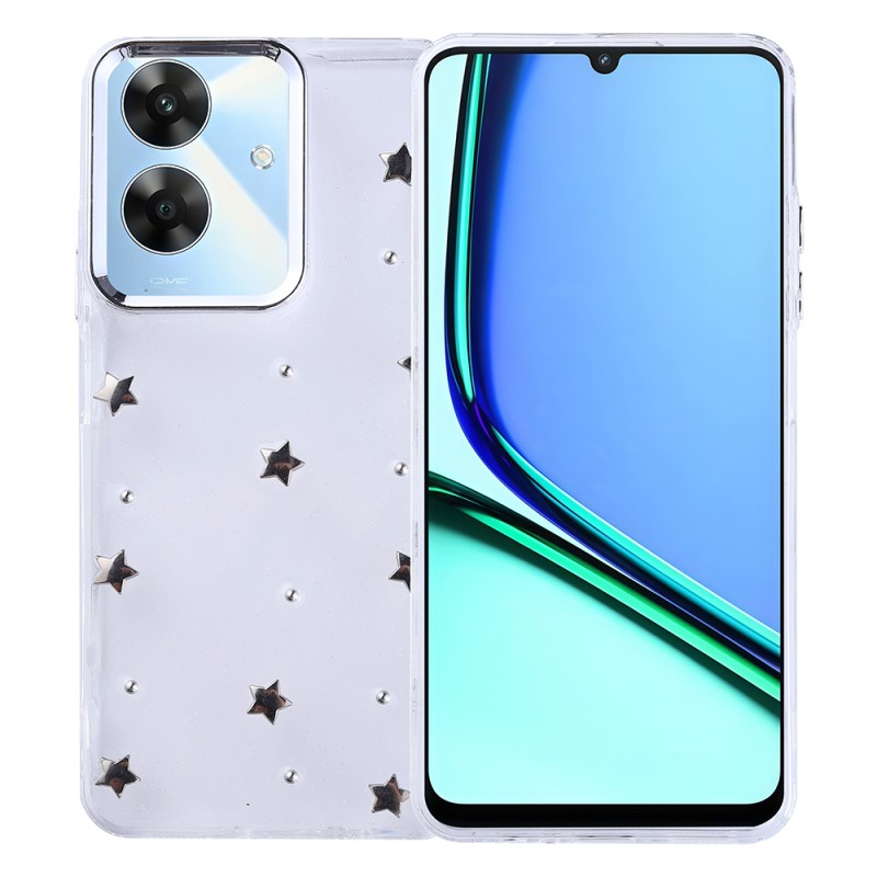 Realme Note 60 Case Airbag Design Glitter Transparent Zore Kutup Cover - 5