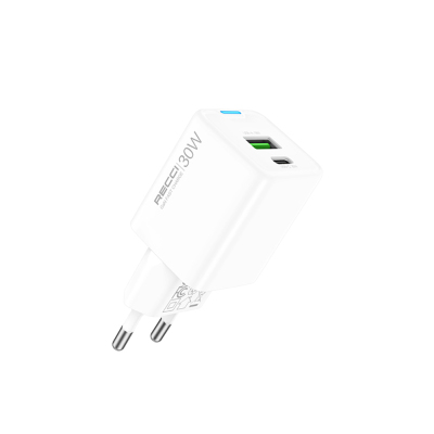 Recci RC107E Type-C PD & USB-A GaN Technology Fast Charging Head 30W - Recci