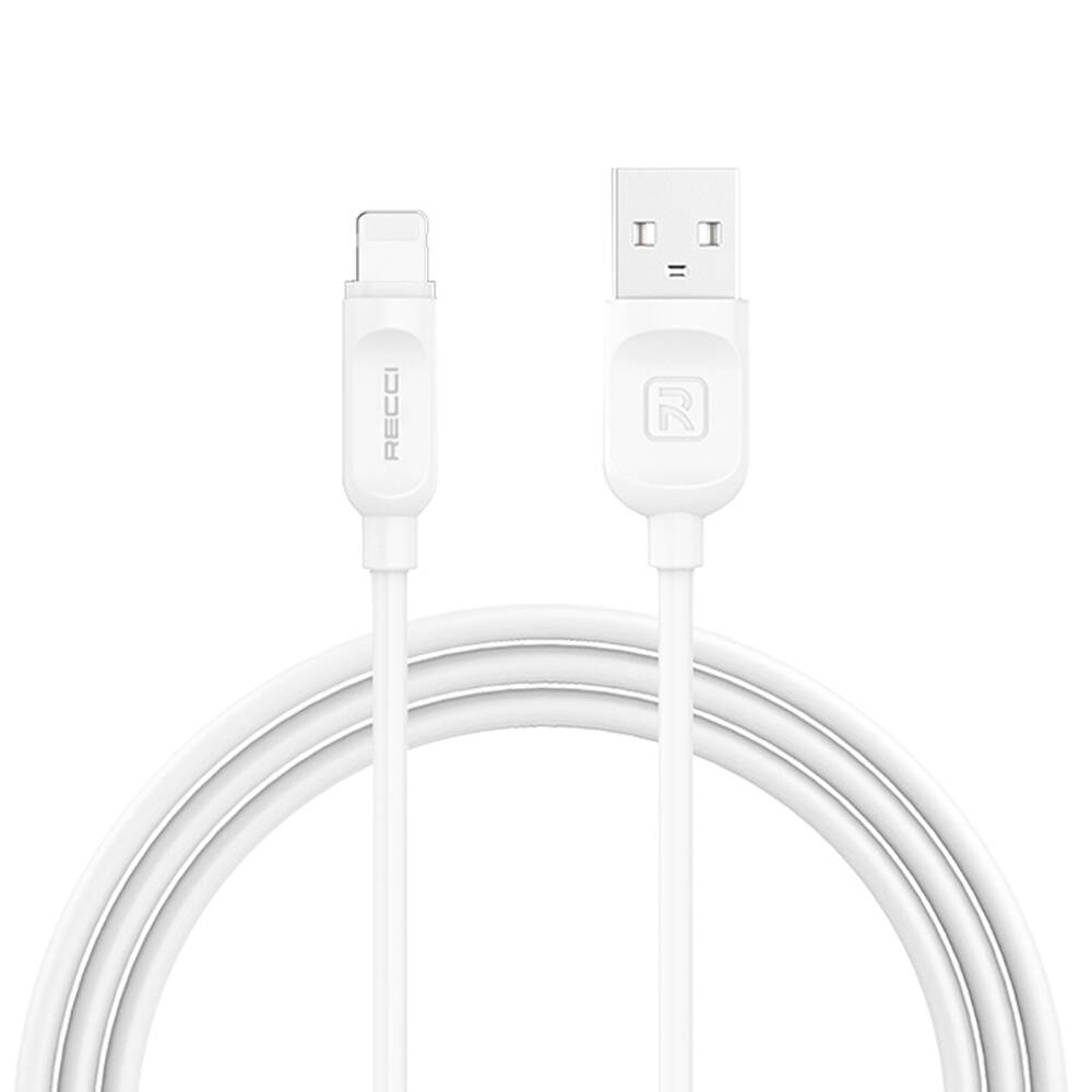 Recci RCL-P100 City of Sky Serisi Lightning to USB-A Data ve Şarj Kablosu 1M - Beyaz