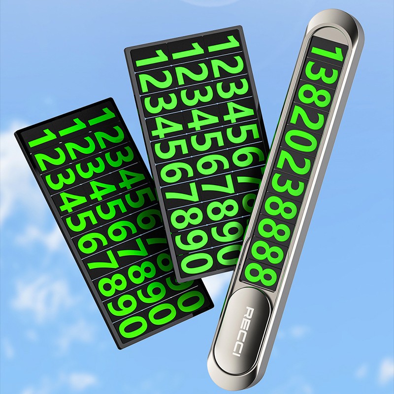 Recci RCS-C06 Plating Surface Visible and Hidden at Night Vehicle Parking Number Feature with Number Feature - 14