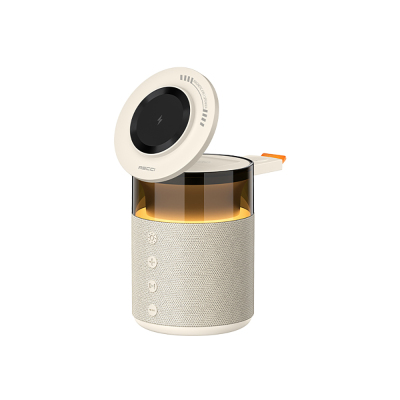 Recci RCW-51 Kablosuz Şarj Standı Ambiyans Işıklı Bluetooth Speaker Hoparlör Özellikli - Recci