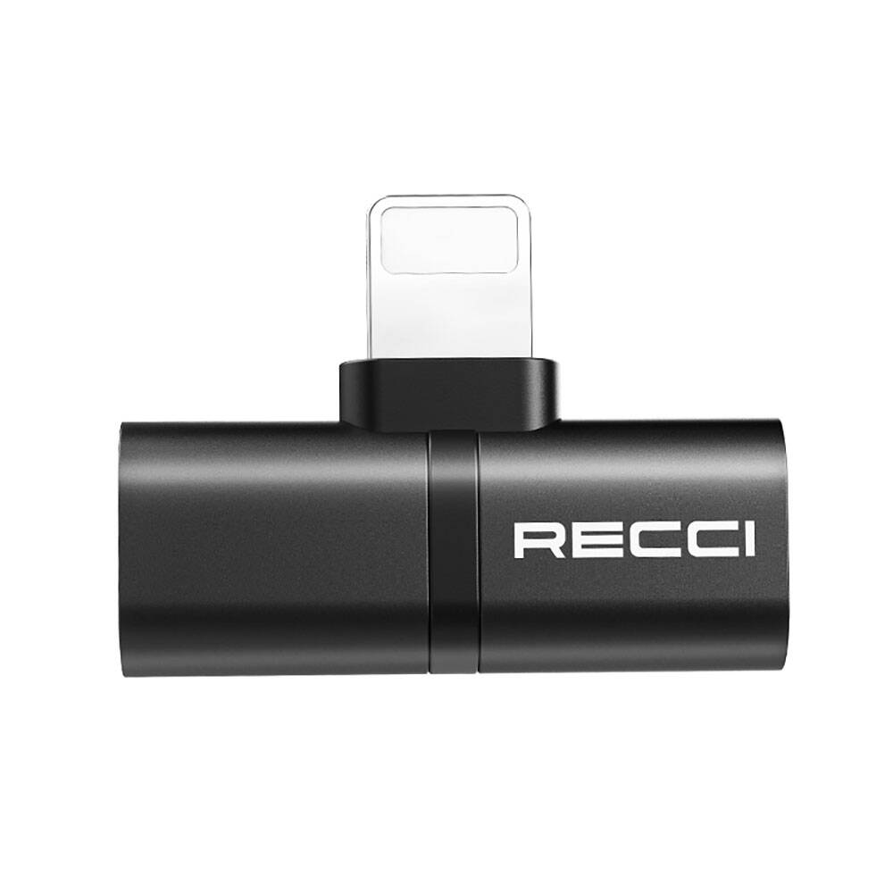 Recci RDS-A05 Lightning 2in1 Şarj ve Ses Adaptörü - Siyah