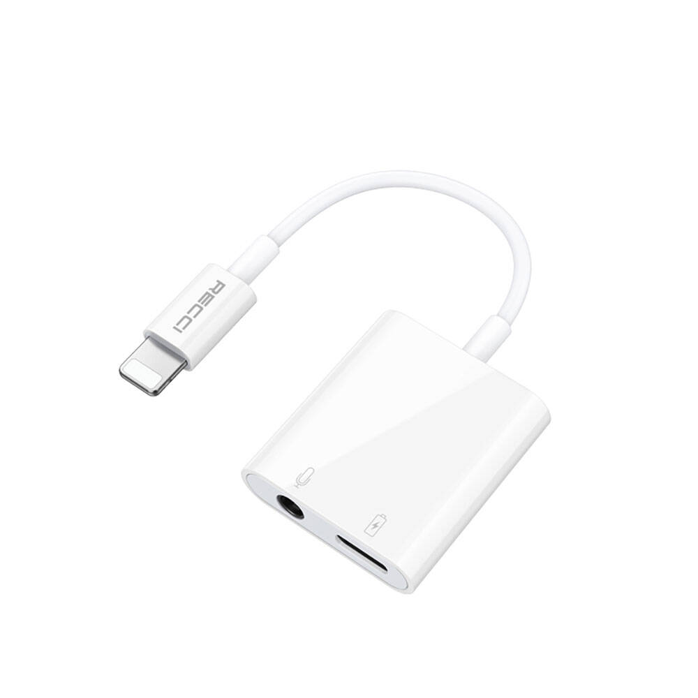 Recci RDS-A10 Lightning PD3.0 2in1 Şarj ve Ses Adaptörü - Beyaz