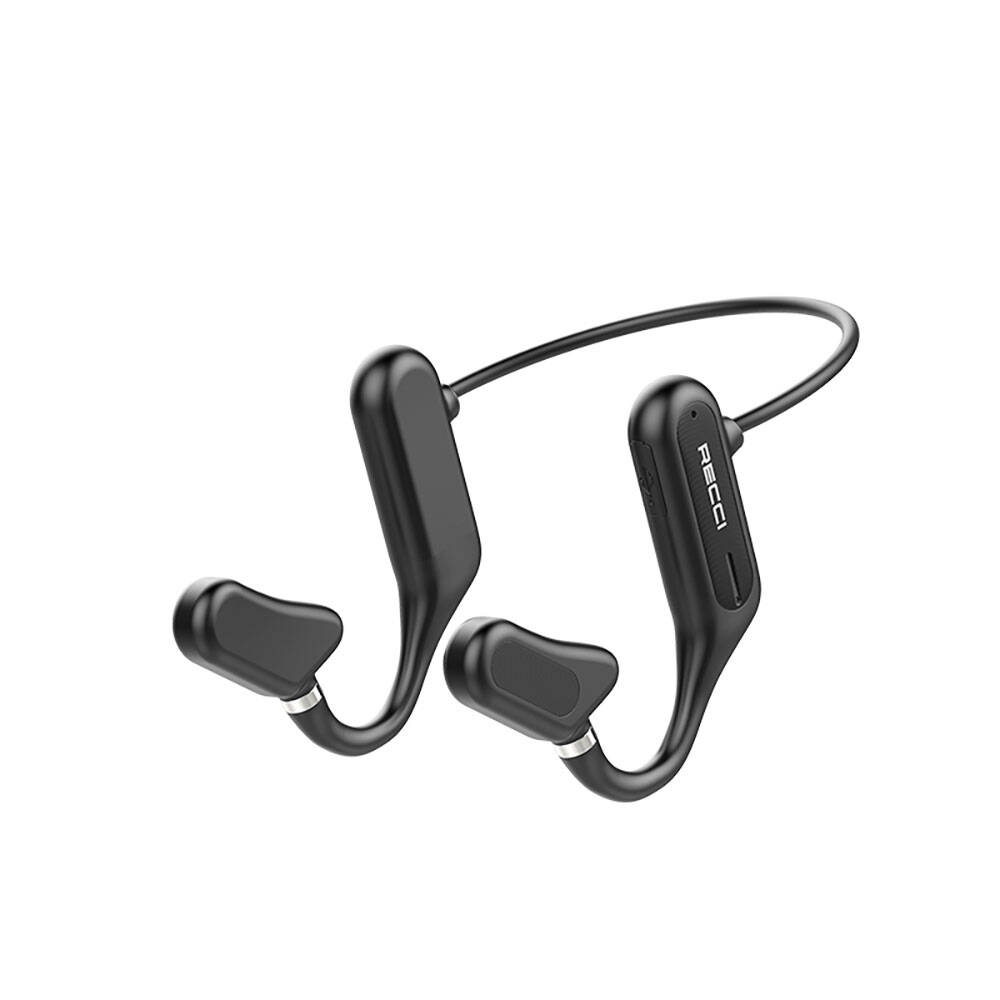 Recci REP-W27 Flutter Serisi Suya Dayanıklı Sporcu Bluetooth Kulaklık - Siyah