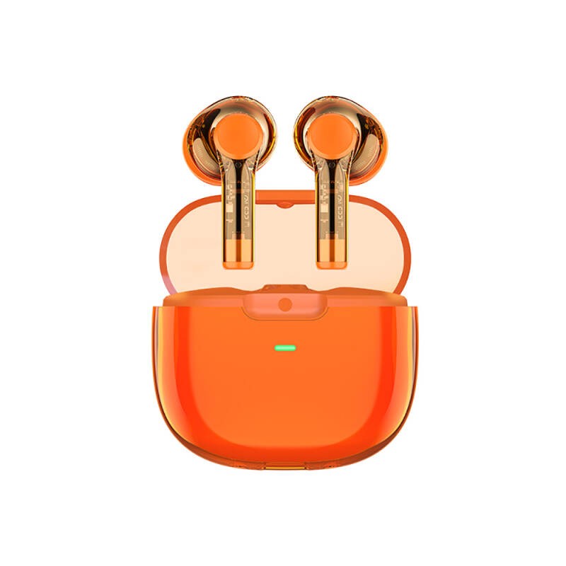 Recci REP-W50 Şeffaf Tasarım Hi-Fi Ses Kaliteli Bluetooth v5.3 Amber Serisi Kulak İçi Kulaklık - 1