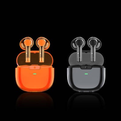 Recci REP-W50 Şeffaf Tasarım Hi-Fi Ses Kaliteli Bluetooth v5.3 Amber Serisi Kulak İçi Kulaklık - 16