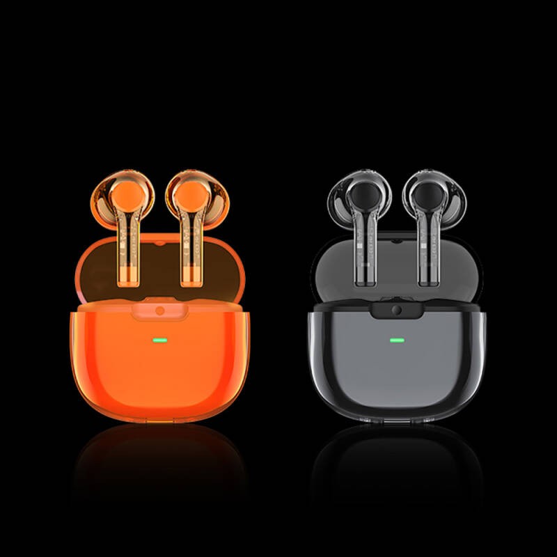 Recci REP-W50 Şeffaf Tasarım Hi-Fi Ses Kaliteli Bluetooth v5.3 Amber Serisi Kulak İçi Kulaklık - 16