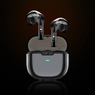 Recci REP-W50 Şeffaf Tasarım Hi-Fi Ses Kaliteli Bluetooth v5.3 Amber Serisi Kulak İçi Kulaklık - 14