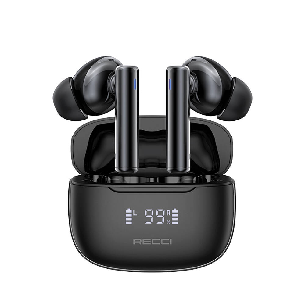 Recci REP-W77 Warrior Serisi ANC Özellikli TWS Kulak İçi Bluetooth v5.3 Kulaklık - Siyah