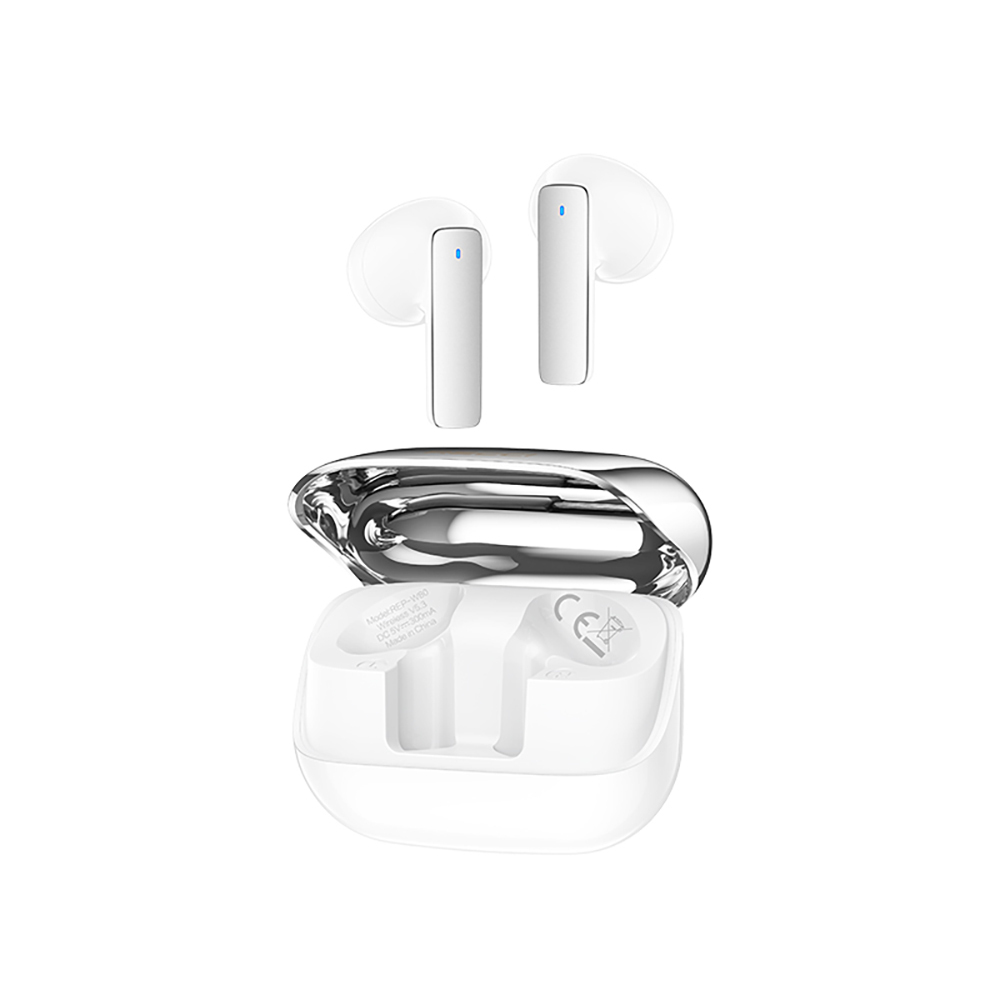 Recci REP-W80 Hi-Fi Ses Kaliteli TWS Kulak İçi Bluetooth v5.3 Kulaklık - Beyaz