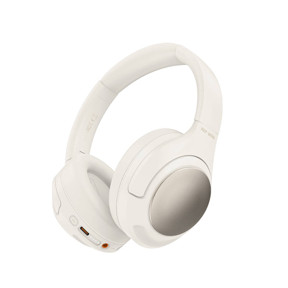 Recci REP-W86 ANC Özellikli Hi-Fi Ses Kaliteli Kulak Üstü Bluetooth v5.3 Kulaklık - Beyaz