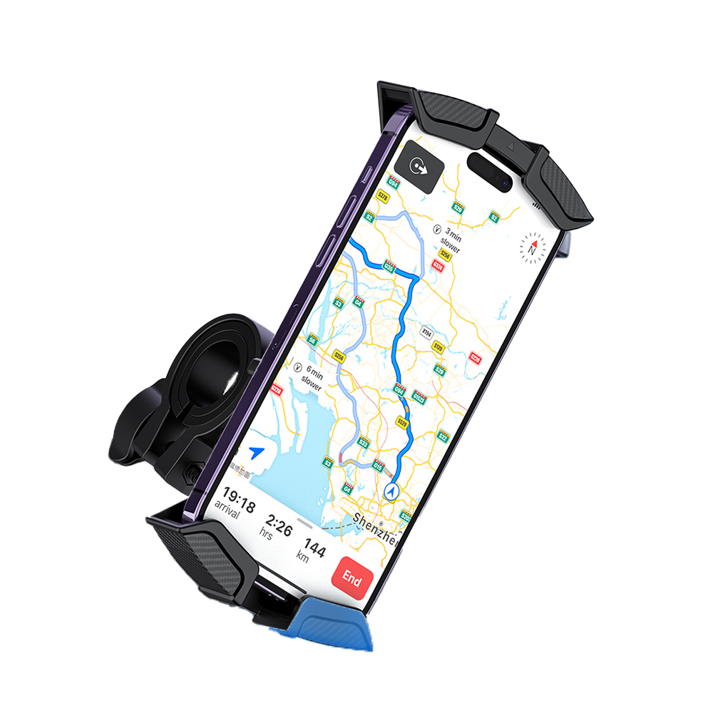Recci RHO-C33 360° Derece Dönebilen Ayarlanabilir Motosiklet ve Bisiklet Telefon Tutucu - Siyah